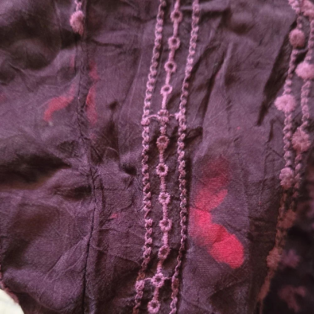 Johnny Was Purple Embroidered 3/4 Sleeve Blouse - Picture 13 of 13